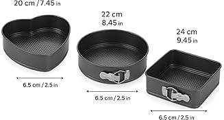 Juego de moldes antiadherentes para tartas de 3 piezas