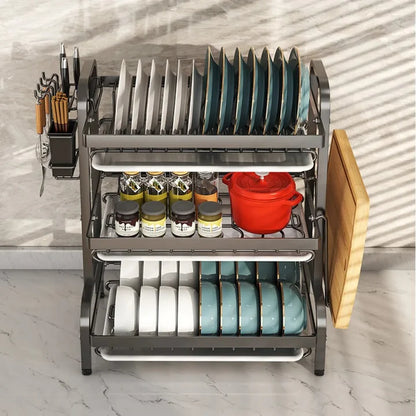 Escurridor de Cocina en Acero Inoxidable 3 niveles Elegante y Compacto