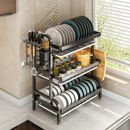 Escurridor de Cocina en Acero Inoxidable 3 niveles Elegante y Compacto